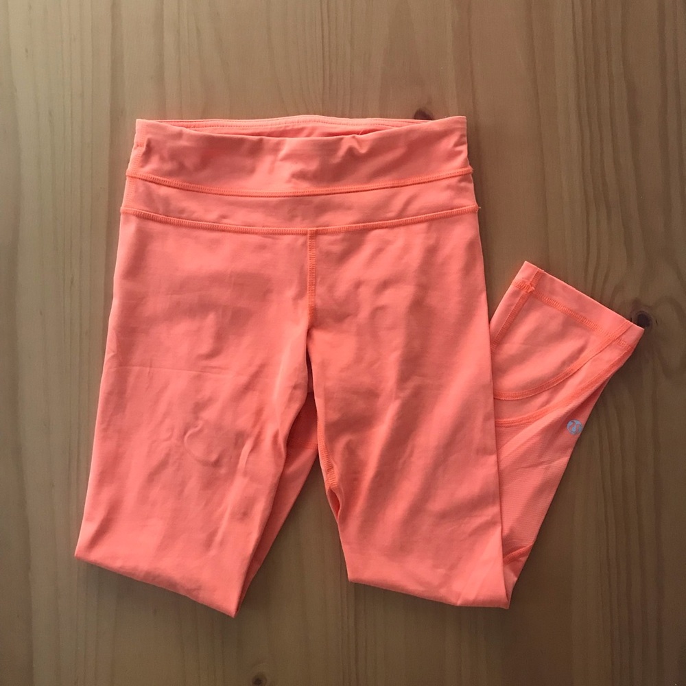 Orange Lululemon crop pants